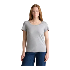 Cotton Modal Scoop Neck Tee Heather Grey