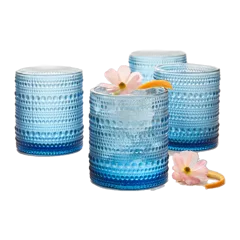 Jupiter Short Glass Tumbler, Set of 6 Cornflower Blue
