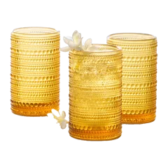 Jupiter Tall Glass Tumbler, Set of 6 Amber