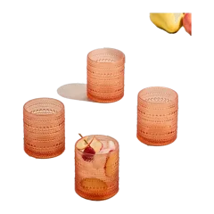 Orbetto Outdoor Acrylic Short Tumbler, Set of 8 Coral Blush