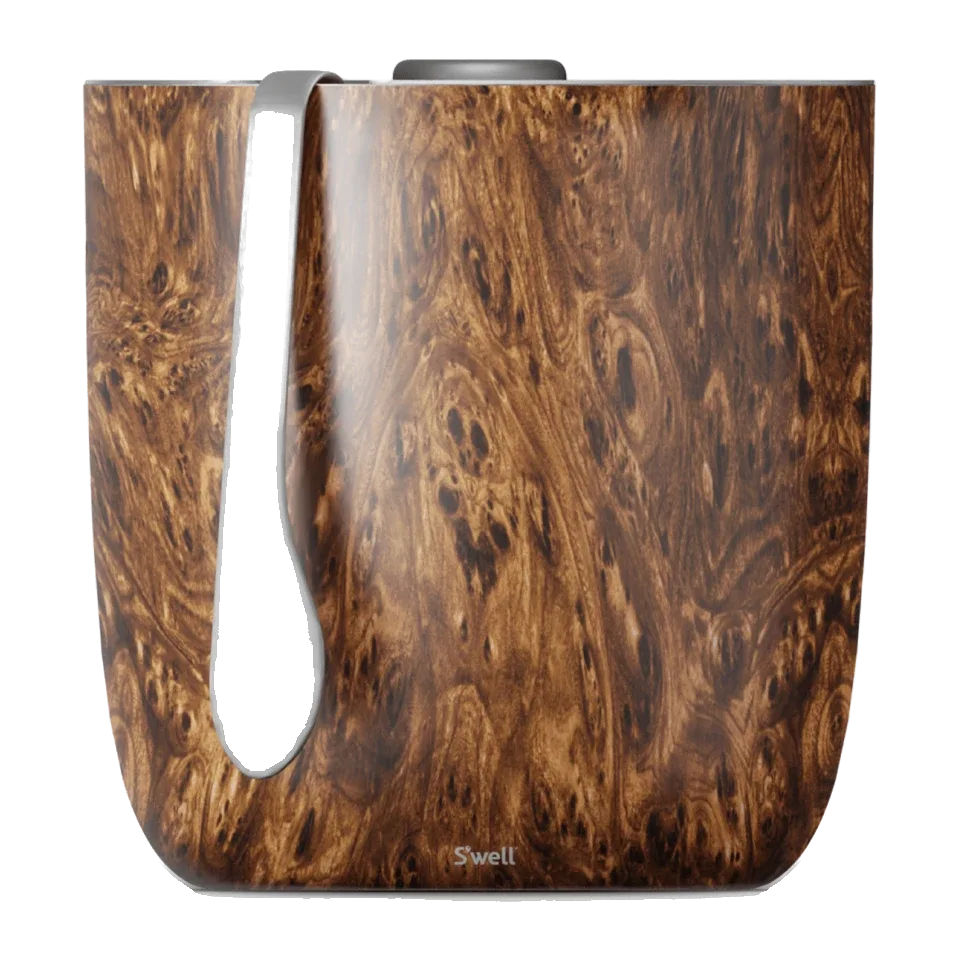 Ice Bucket + Tongs | 68oz Teakwood