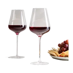 Mouth Blown Red Wine Glass, Set of 4 No Color