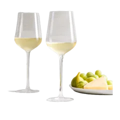 Mouth Blown White Wine Glass, Set of 4 No Color
