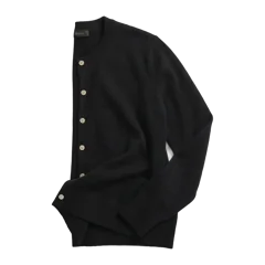 Mongolian Cashmere Cardigan Sweater Black