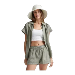 Vintage Wash Tencel Camp Shirt Olive