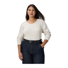 Organic Cotton Micro-Rib Long Sleeve Tee Heather Oatmeal