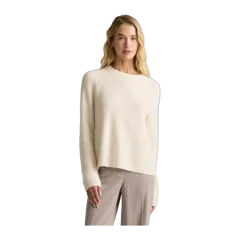 Mongolian Cashmere Fisherman Crewneck Sweater Ivory