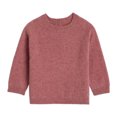 Washable Cashmere Crewneck Sweater Heather Shaded Rose Pink