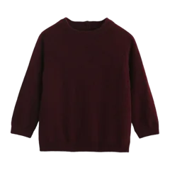 Washable Cashmere Crewneck Sweater Rich Burgundy