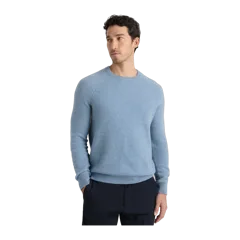 Mongolian Cashmere Waffle Sweatshirt Faded Denim