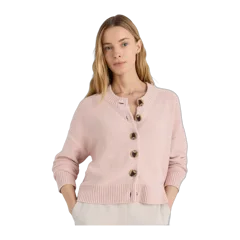 100% Organic Cotton Cropped Cardigan Shell Pink