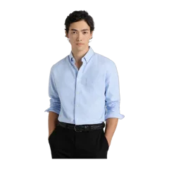 100% Organic Cotton Oxford Shirt Pale Blue