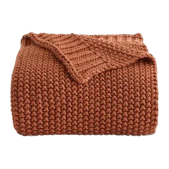 Cotton Fisherman Throw Terracotta