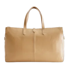 Italian Leather Triple Compartment Weekender Golden Tan