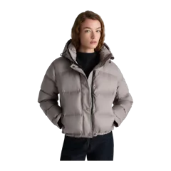 Responsible Down Cropped Puffer Jacket Morel Grey