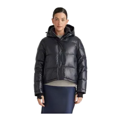 Responsible Down Cropped Puffer Jacket Shiny Black