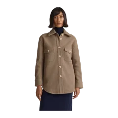 100% Merino Wool Shirt Jacket Heather Elm