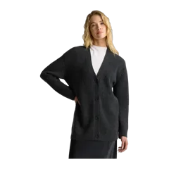 Mongolian Cashmere Oversized Boyfriend Cardigan Sweater Heather Charcoal