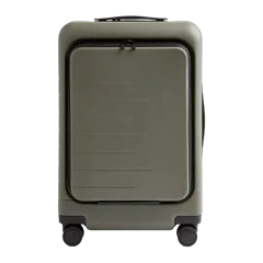 Front Pocket Carry-On Suitcase Olive