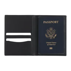 Nappa Leather RFID Blocking Passport Holder Black