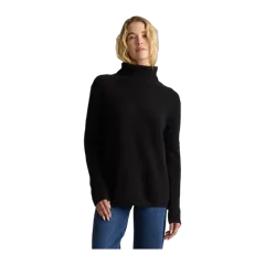 Mongolian Cashmere Fisherman Turtleneck Sweater Black