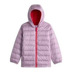 Lightweight Down Hooded Puffer Jacket Lavender Mist