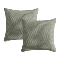 Cotton Fisherman Pillow Cover (Set of 2) Dried Sage