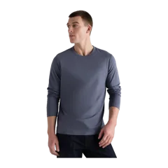 100% Pima Cotton Luxe Touch Long Sleeve Tee Faded Indigo