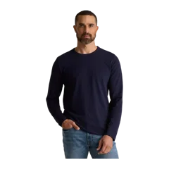 100% Pima Cotton Luxe Touch Long Sleeve Tee Deep Navy