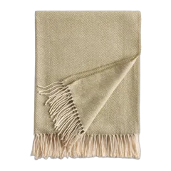 Lightweight Italian Cotton Herringbone Throw Washed Olive