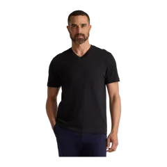 100% Pima Cotton Luxe Touch V-Neck Tee Bold Black