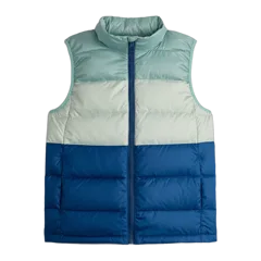 Lightweight Down Puffer Vest Blue Colorblock