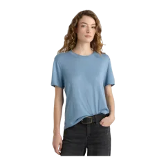 Lightweight Cotton Cashmere Relaxed Sweater Tee Mountain Spring Blue