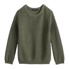 100% Organic Cotton Fisherman Tunic Sweater Agave