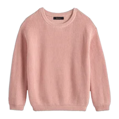 100% Organic Cotton Fisherman Tunic Sweater Silver Pink