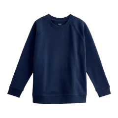 Organic Cotton French Terry Crew Neck Sweatshirt Navy