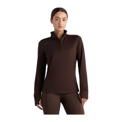 Flowknit Quarter-Zip Pullover Heather Coffee Bean Brown