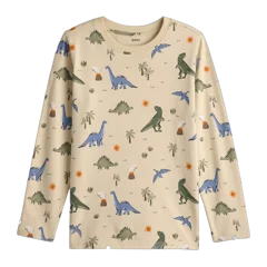 100% Organic Cotton Jersey Long Sleeve Tee Dino Sketch