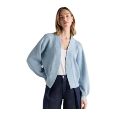 100% Organic Cotton Waffle Stitch Open Cardigan Sky Blue