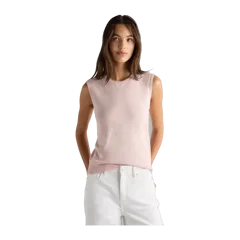Lightweight Cotton Cashmere Sweater Tank Sugar Stone