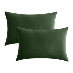 Corduroy Cotton Velvet Pillow Cover (Set of 2) Pine