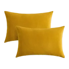 Corduroy Cotton Velvet Pillow Cover (Set of 2) Marigold