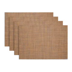 Basketweave Easy-Care Rectangular Placemat, Set of 4 by Chilewich Teak