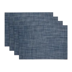 Basketweave Easy-Care Rectangular Placemat, Set of 4 by Chilewich Denim