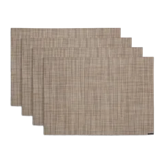 Mini Basketweave Easy-Care Rectangular Placemat, Set of 4 by Chilewich Linen