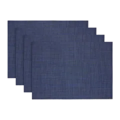 Mini Basketweave Easy-Care Rectangular Placemat, Set of 4 by Chilewich Indigo