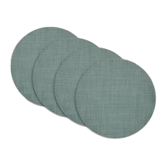 Basketweave Easy-Care Round Placemat, Set of 4 by Chilewich Celadon