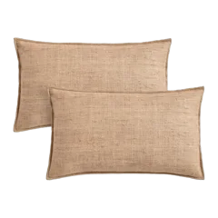 Raw Silk Textured Pillow Cover (Set of 2) Sand