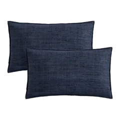 Raw Silk Textured Pillow Cover (Set of 2) True Navy