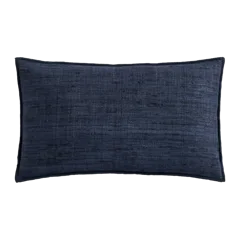Raw Silk Textured Pillow Cover True Navy